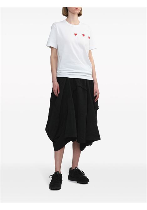 printed t-shirt unisex white in cotton COMME DES GARÇONS PLAY | AX-T337-0513